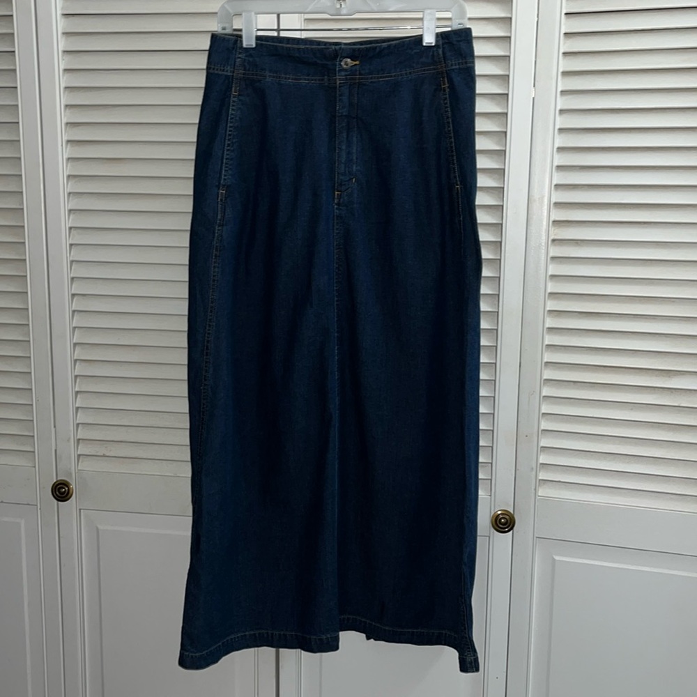 Vintage Eddie Bauer denim maxi skirt with side Pockets Y2K Fall